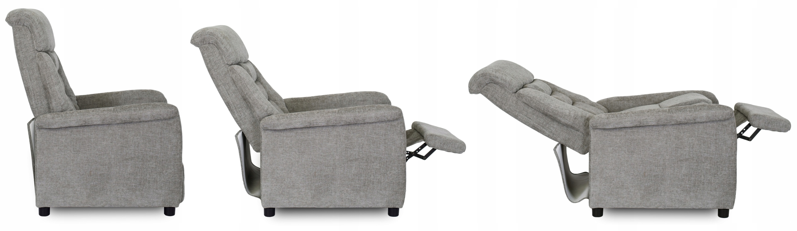 Fotel Rozkładany Wypoczynkowy Wygodny Do Salonu Do Spania Szary NORDI Materiał korpusu metal