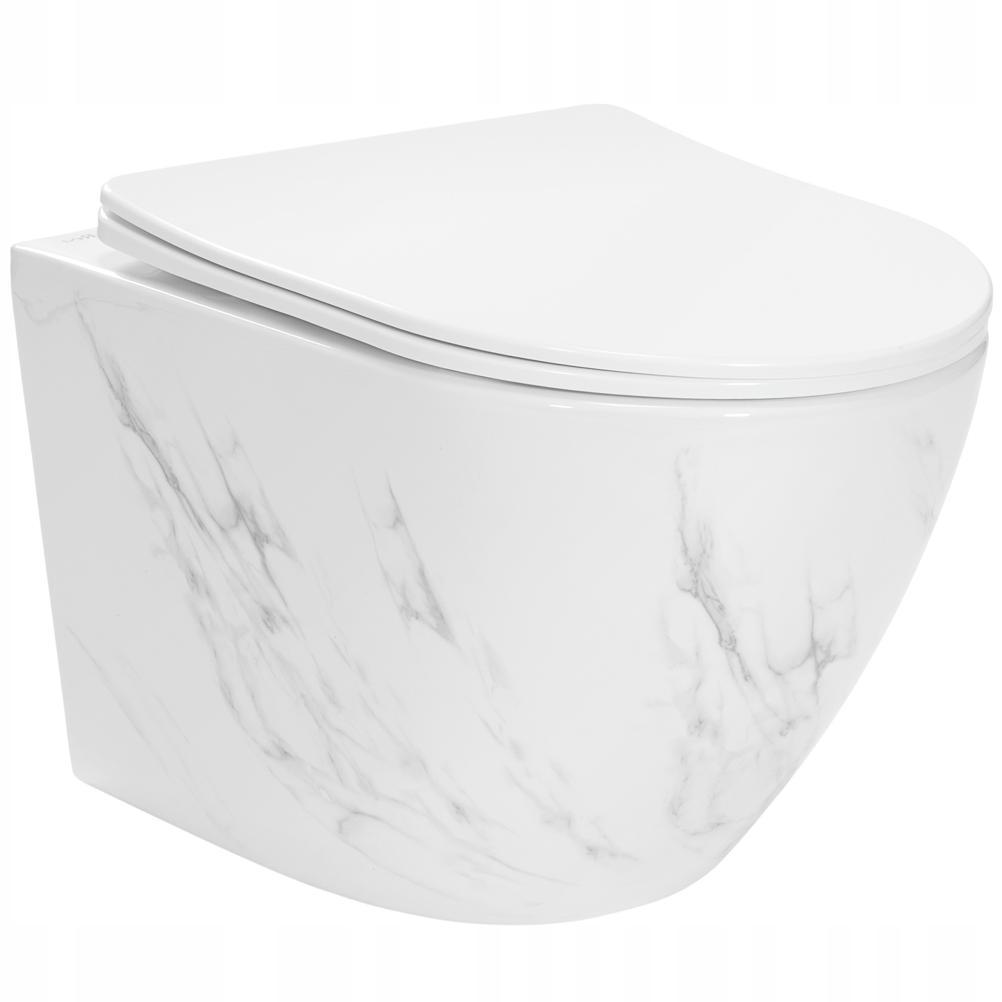 Závesná Wc Misa Biela Imitujúca Mramor Rea Carlos Nature Marble