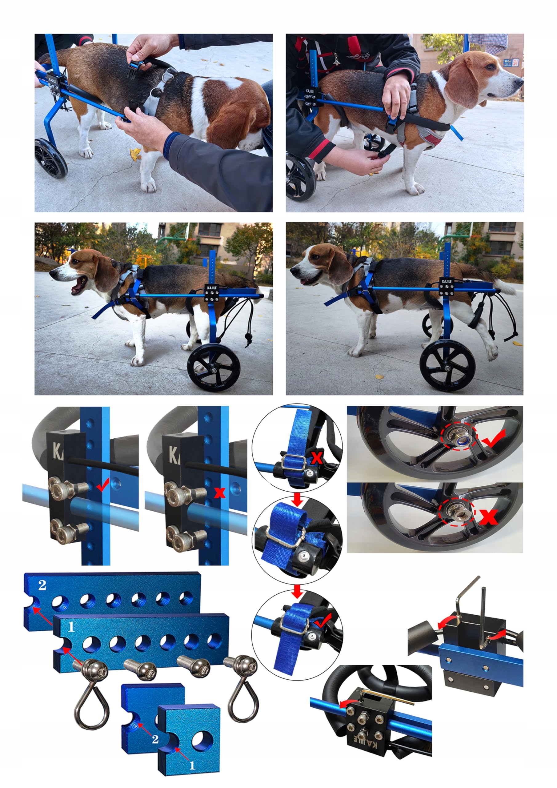 Levně Haizi Kajile XL-1 invalidní vozík pro psa se zdravotním postižením na zadní tlapky