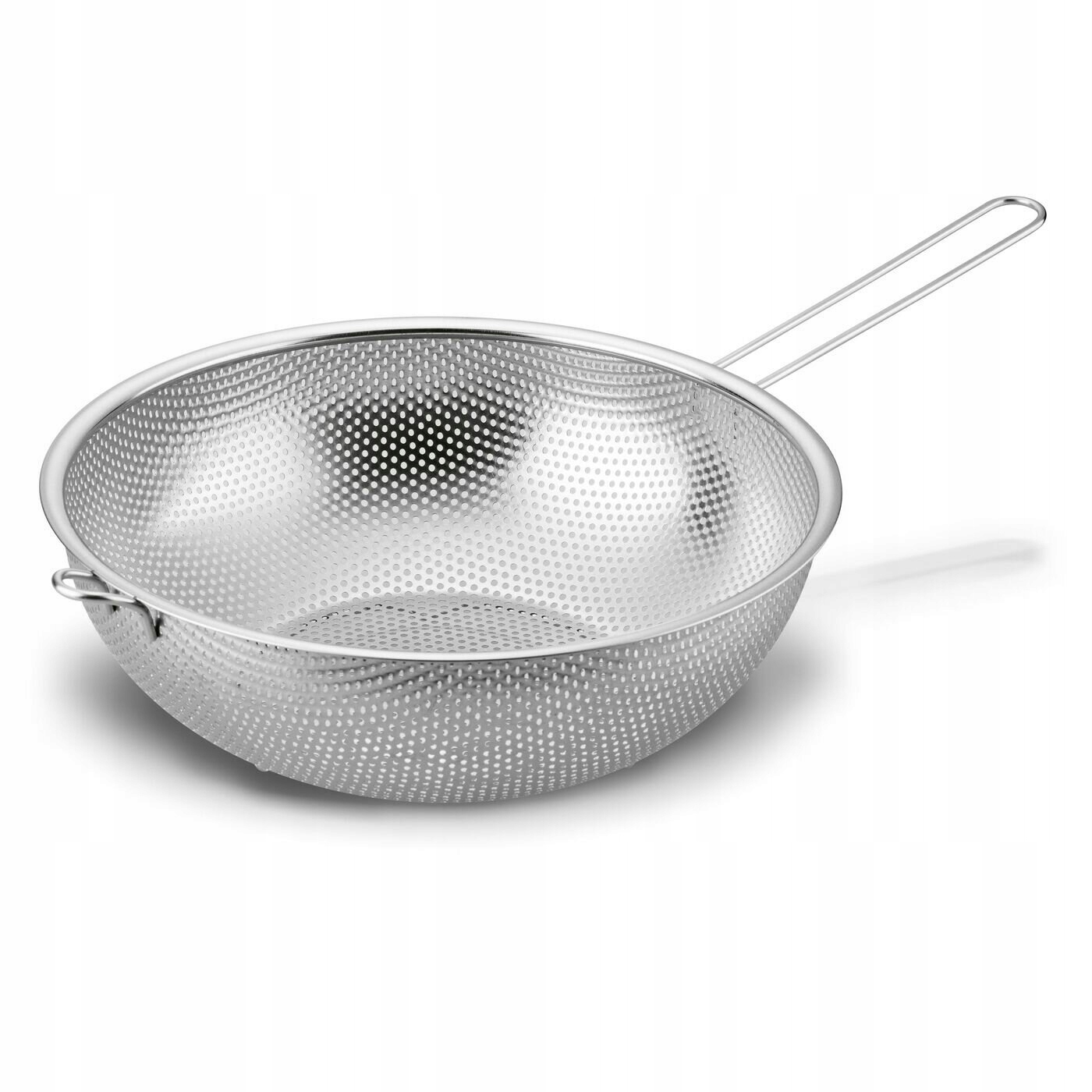 DRUSZLAK SITKO CEDZAK Z RACZKĄ KUCHENNY STALOWY 28 CM