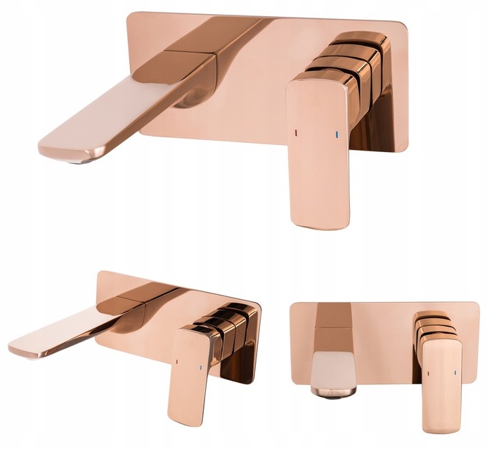 BATERIA UMYWALKOWA ŚCIENNA ZŁOTA RÓŻANA PODTYNKOWA Kod producenta 0000000640A