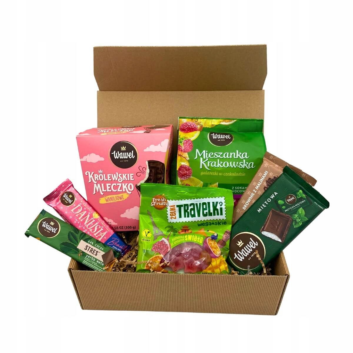 dla Siostry Pudełko Słodyczy Cukierki Galaretki Czekolada Wawel