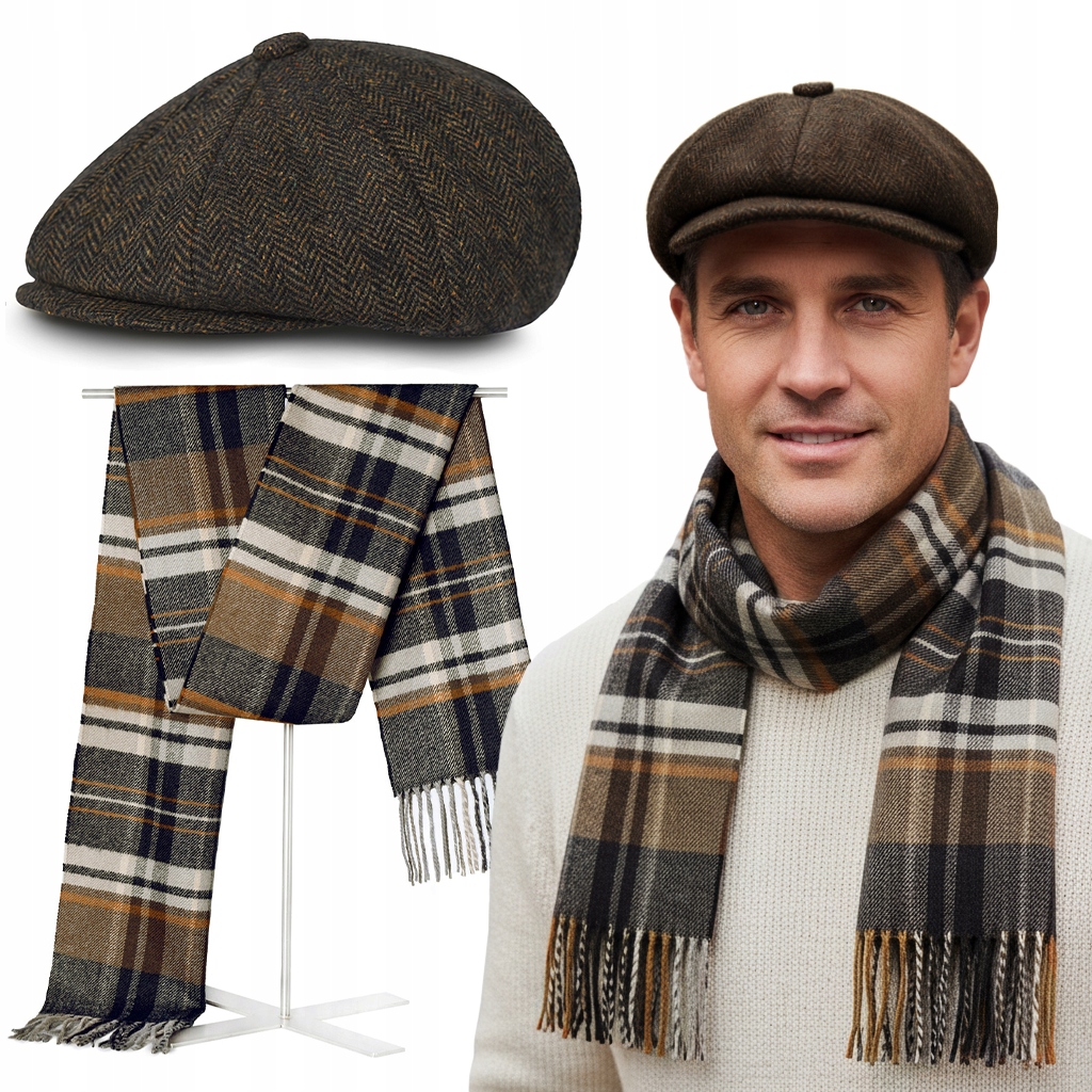 Pánský kabát s vlnou a šálou Pako Jeans Elegantní komplet pro něj