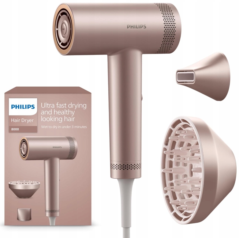 Philips Suszarka do włosów Seria 8000 1400W Jonizacja Dyfuzor BHD837/10