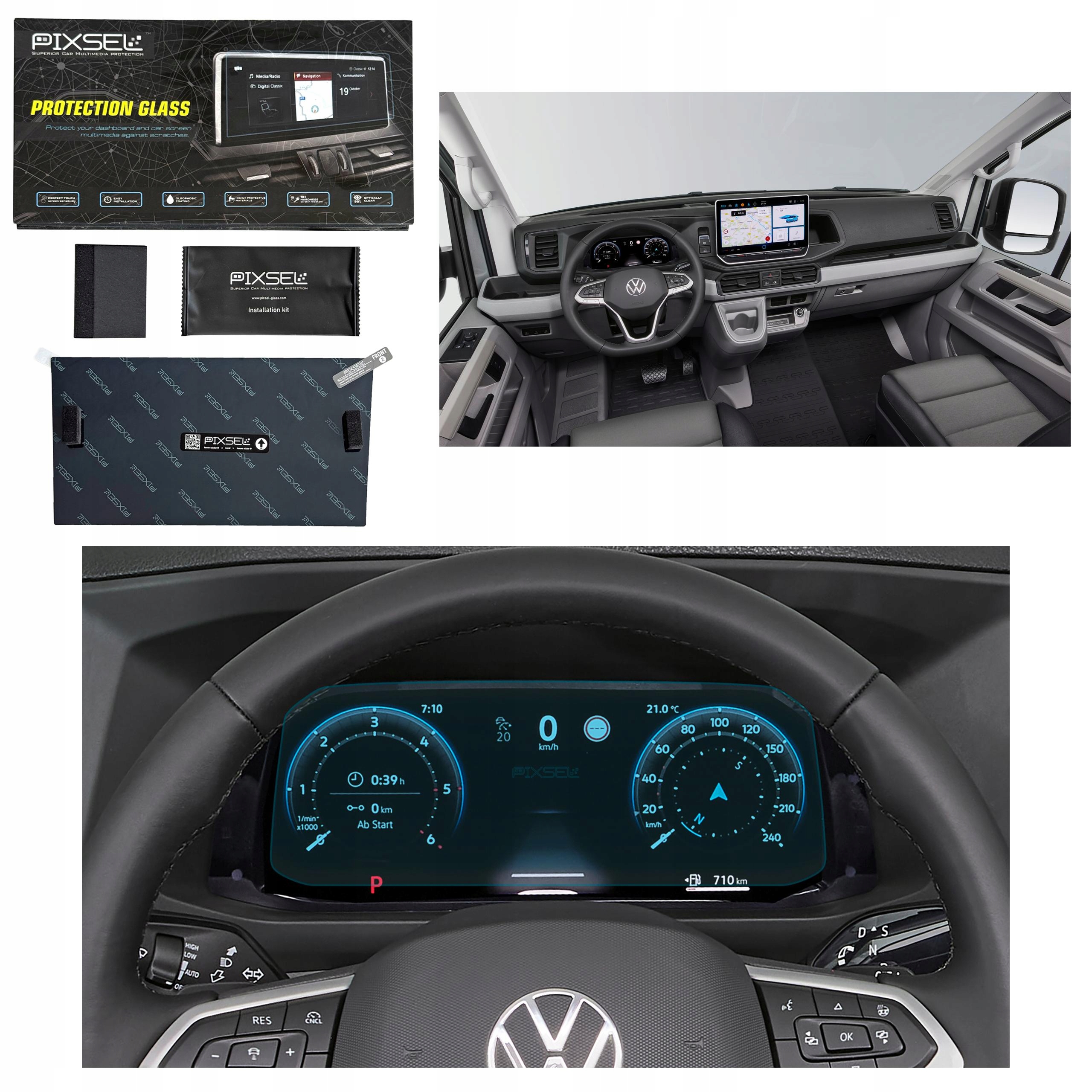 Antyodciskowe Matowe Szkło Ochronne Volkswagen CRAFTER-10“ 2024-