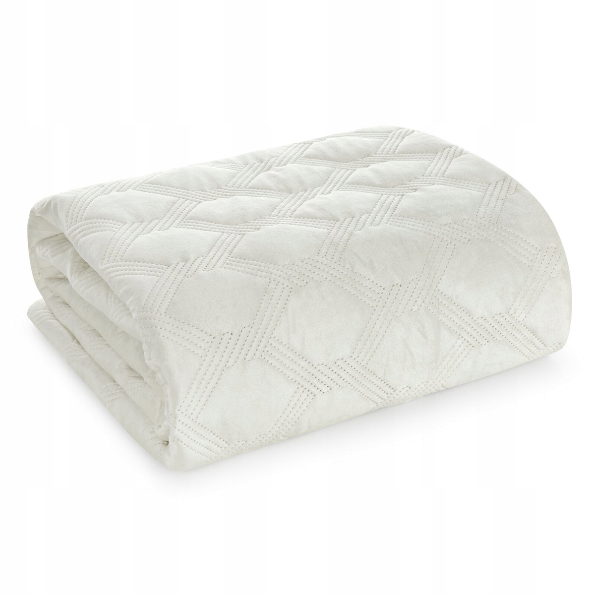 Přehoz na postel pohovka 170x210 prošívaná velurová Sofia5 krémová