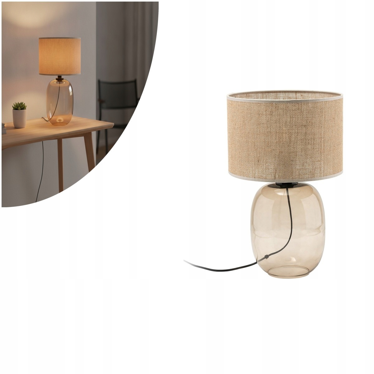 Nočná stolová lampa Melody Topaz Juta 5986 Tk Lighting