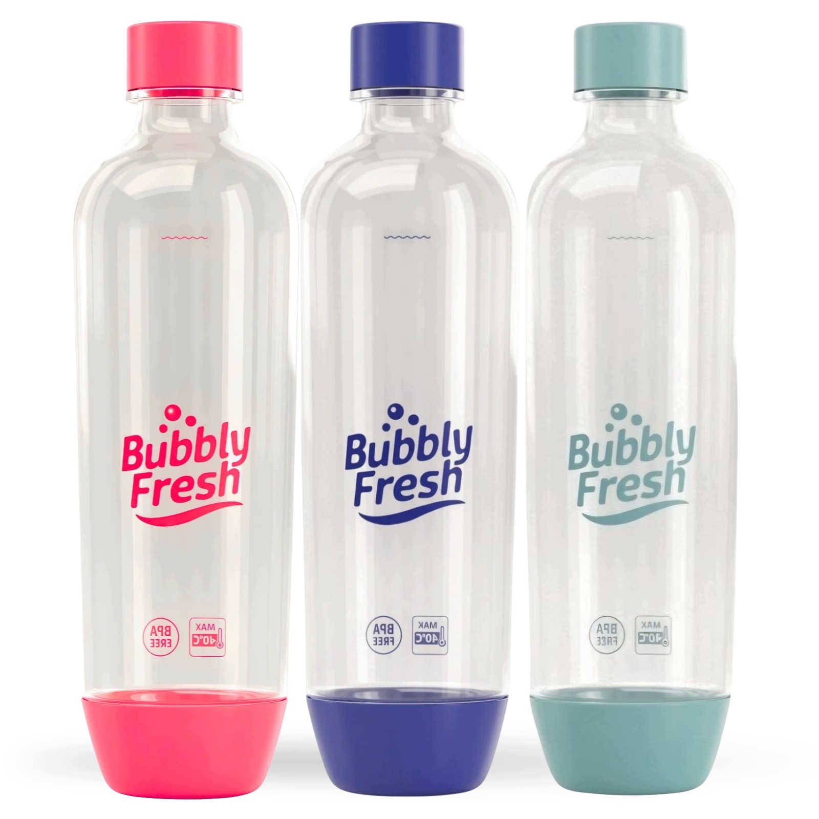 3 láhve BubblyFresh na vodu do výrobníku sody SodaStream 3 x 1 l