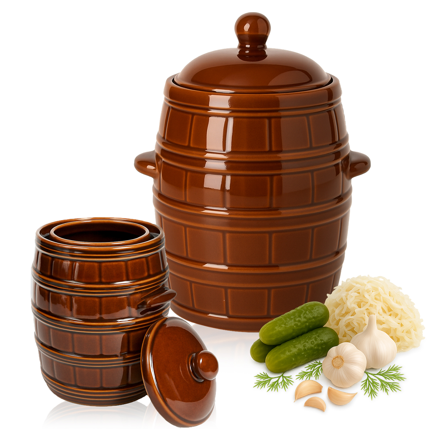 Kamenina K Nakládání Zelí Okurky Kameninový Hrnec Sud S Límcem