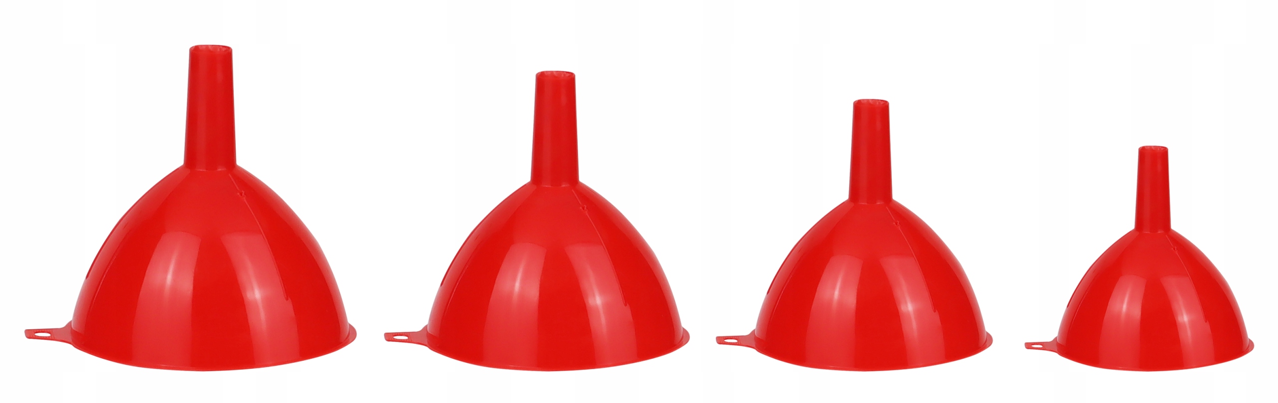 LEJKI LEJEK KUCHENNE KOMPLET 4 SZT PLASTIKOWE 50/75/95/115 mm Materiał plastik