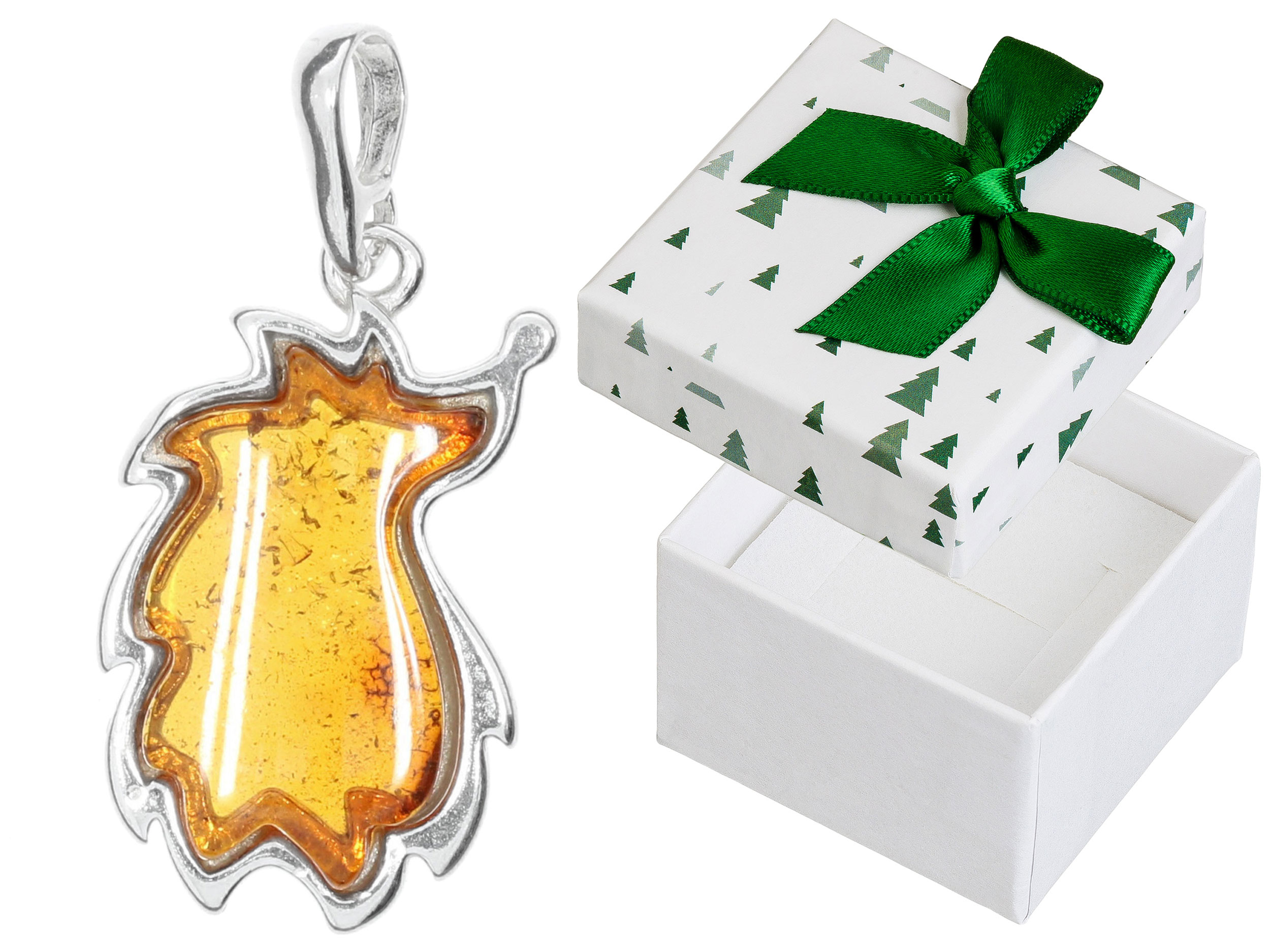 Stříbrný přívěsek Ježek s jantarem Dámský Přívěsek Ježek Jantar Stříbro