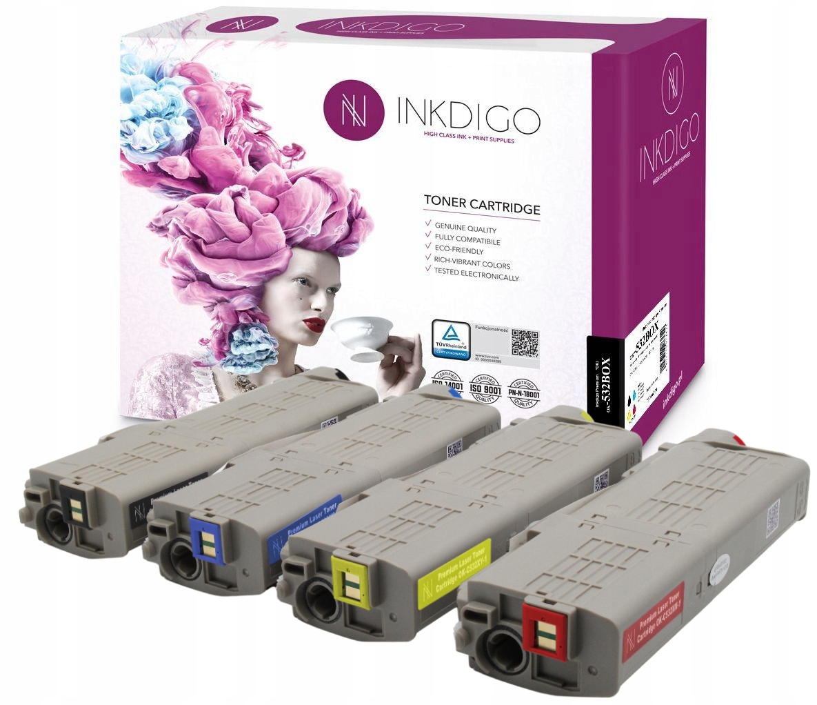 

4 x Toner Do Oki C532DN C542DN MC563DN MC573D Cmyk