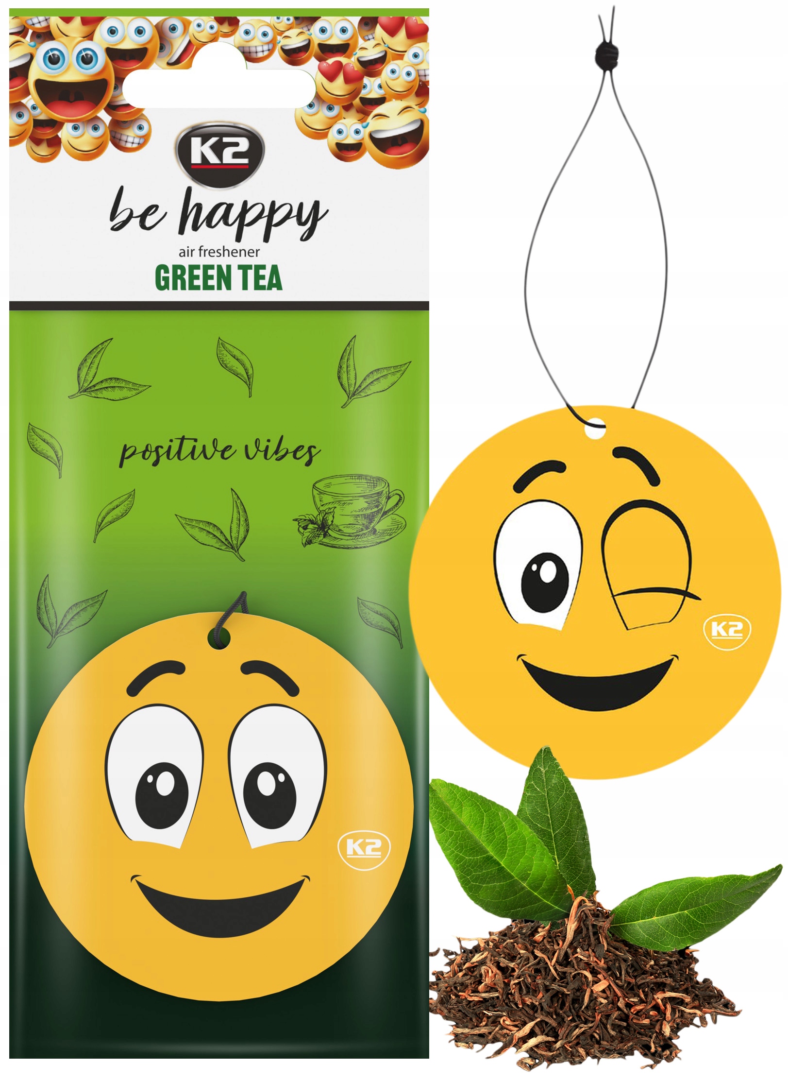 

Zapach odświeżacz zawieszka Green Tea K2 Be Happy