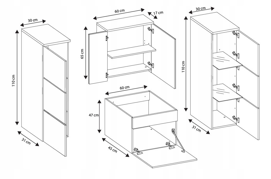 ZESTAW Biały POŁYSK - Push Click z umywalką !!! Kod producenta 100672