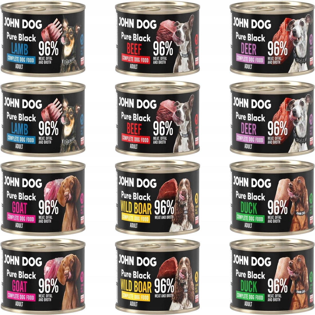 John Dog Pure Black Mix Smaków 12x 200g