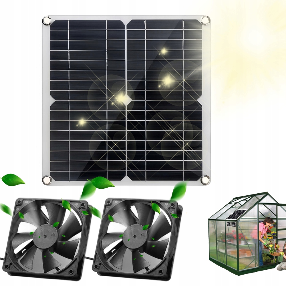 Ventilátor se solárním panelem 12 W funguje pouze v solárním panelu pro přístřešky a přístřešky