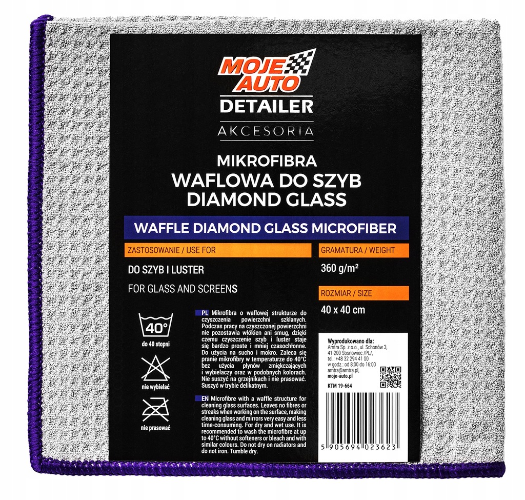 Ściereczka z Mikrofibry Waflowa Do Szyb Moje Auto Detailer 40x40cm