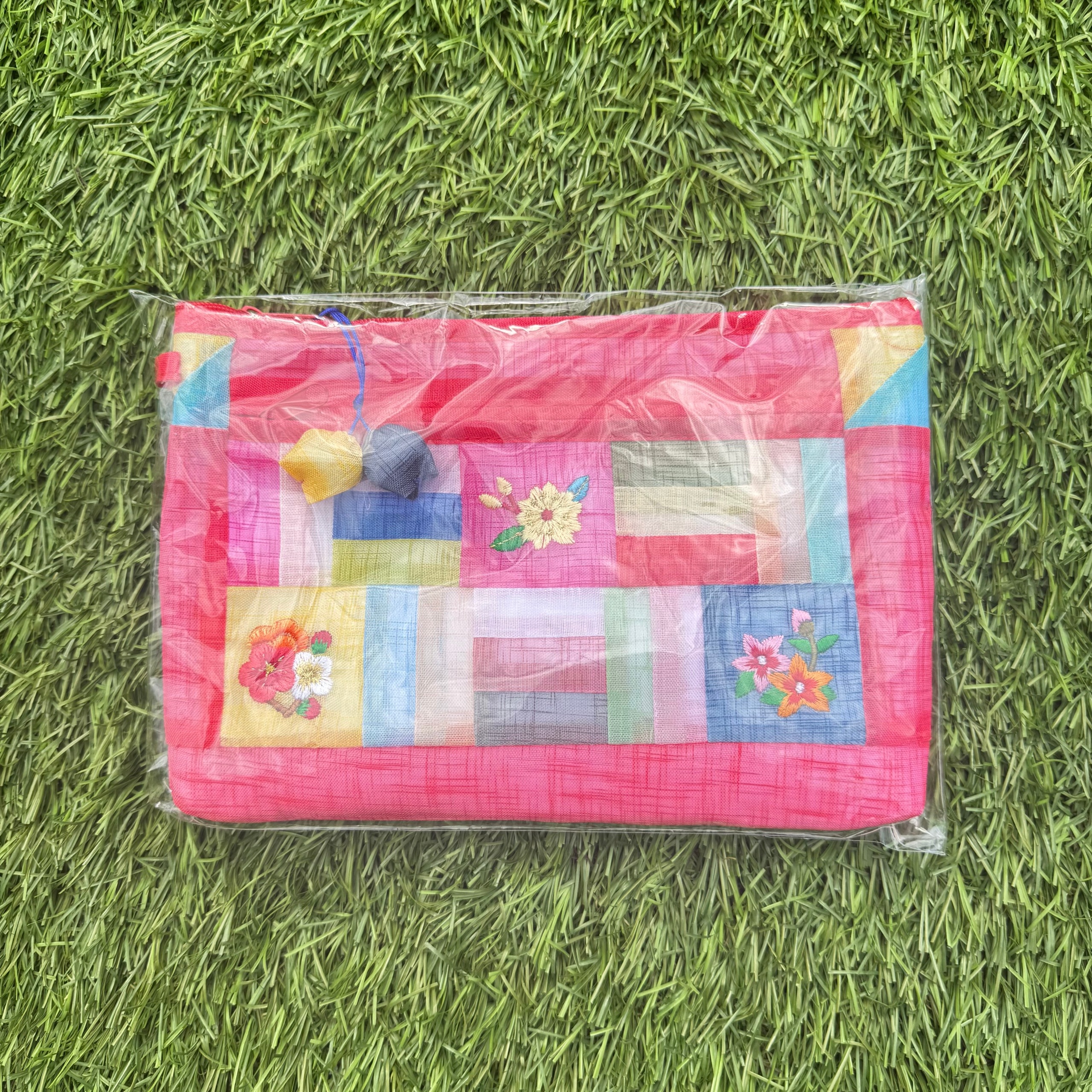 Tradiční korejská kosmetická taška z ramene (Mosi) Handmade červená