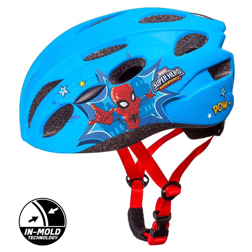 Lekki Kask Rowerowy Regulowany Dziecięcy In-Mold Spiderman Pająk 52-56cm