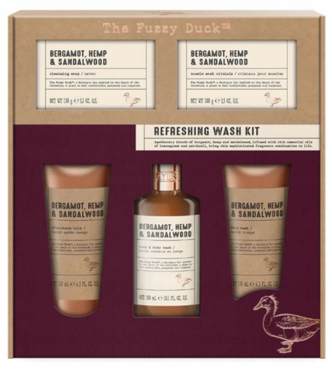 The Fuzzy Duck Bergamot, Hemp & Sandalwood zestaw upominkowy dla mężczyzn
