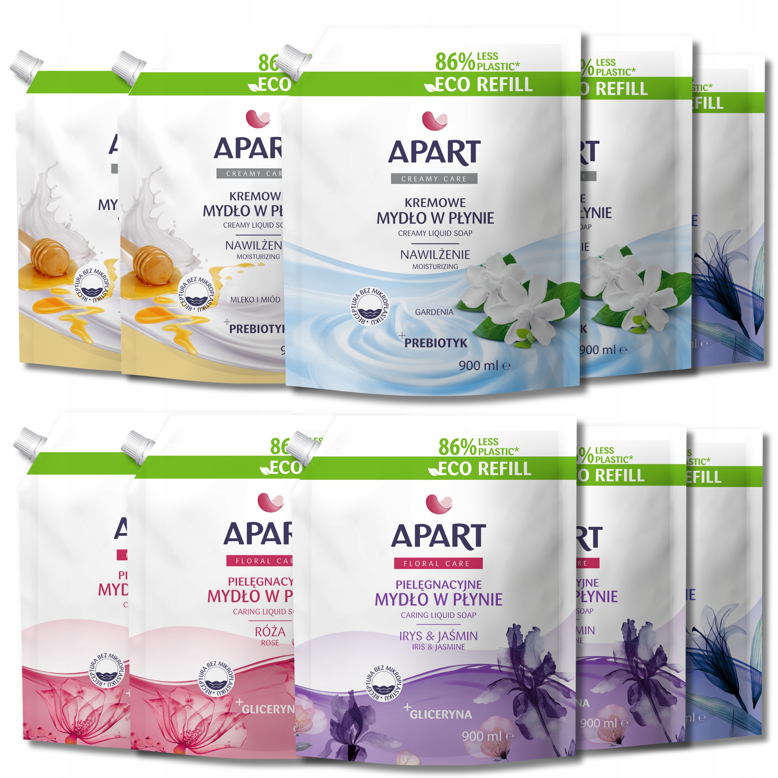 Levně Apart Tekuté mýdlo Hydratační 96% Skl. Přírodního původu 900ml x10