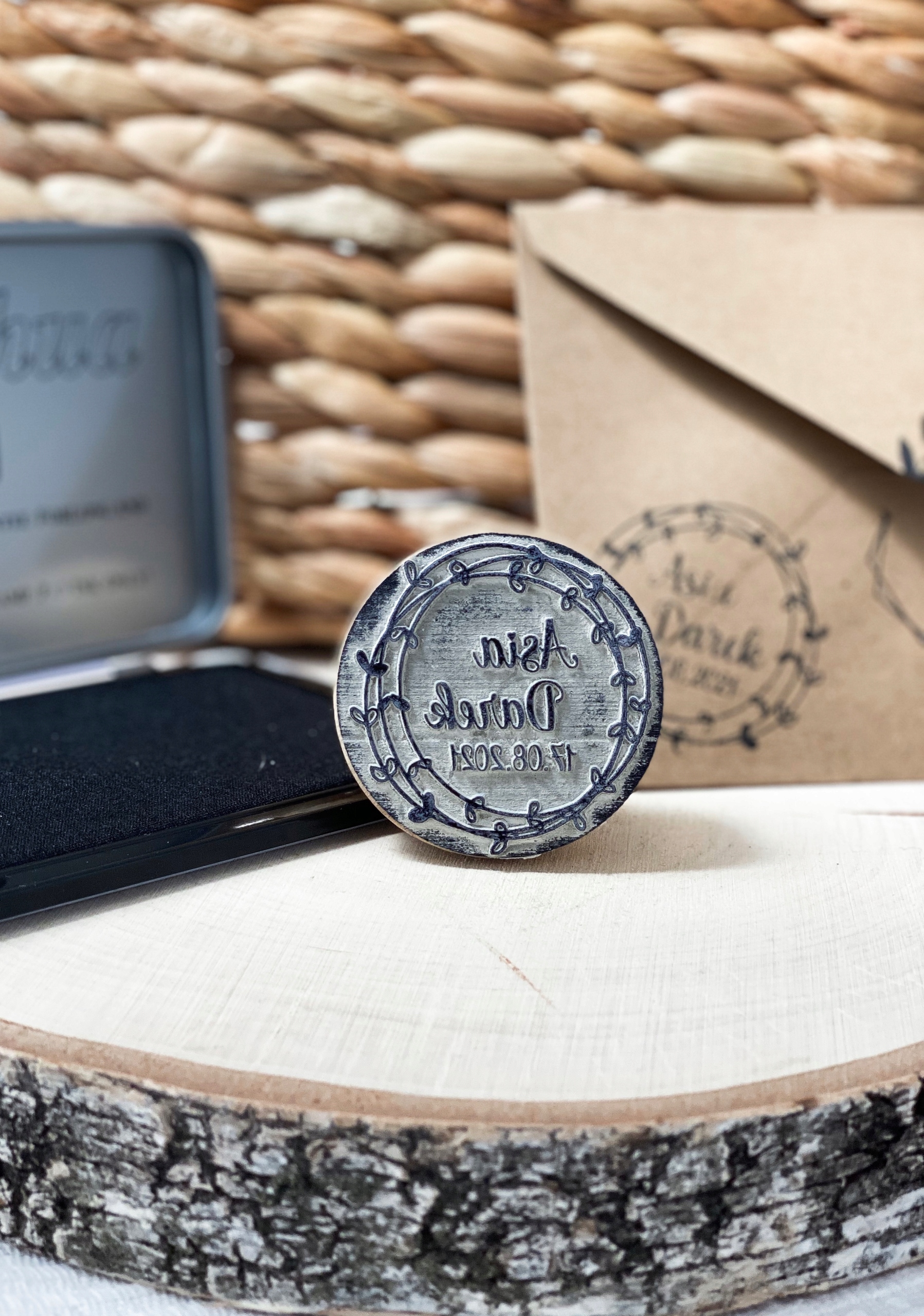 STEMPEL PIECZĄTKA NA ŚLUB PIECZĘĆ ŚLUBNA WESELE 30 Kształt okrągły