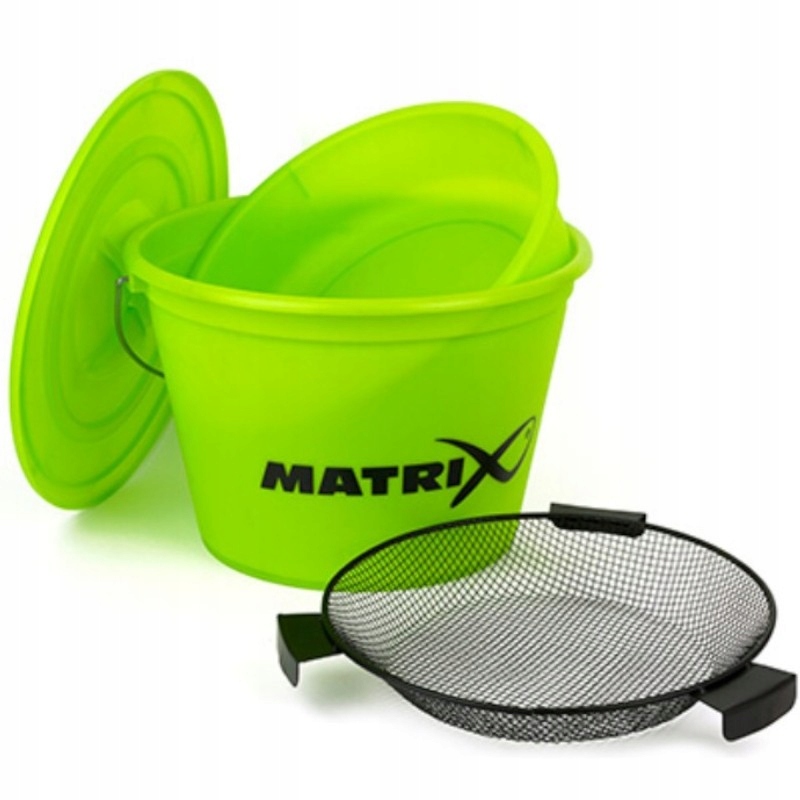 Wiadro Wędkarskie 20L Z Miską I Sitem Matrix Bucket Set Lime Na Zanętę