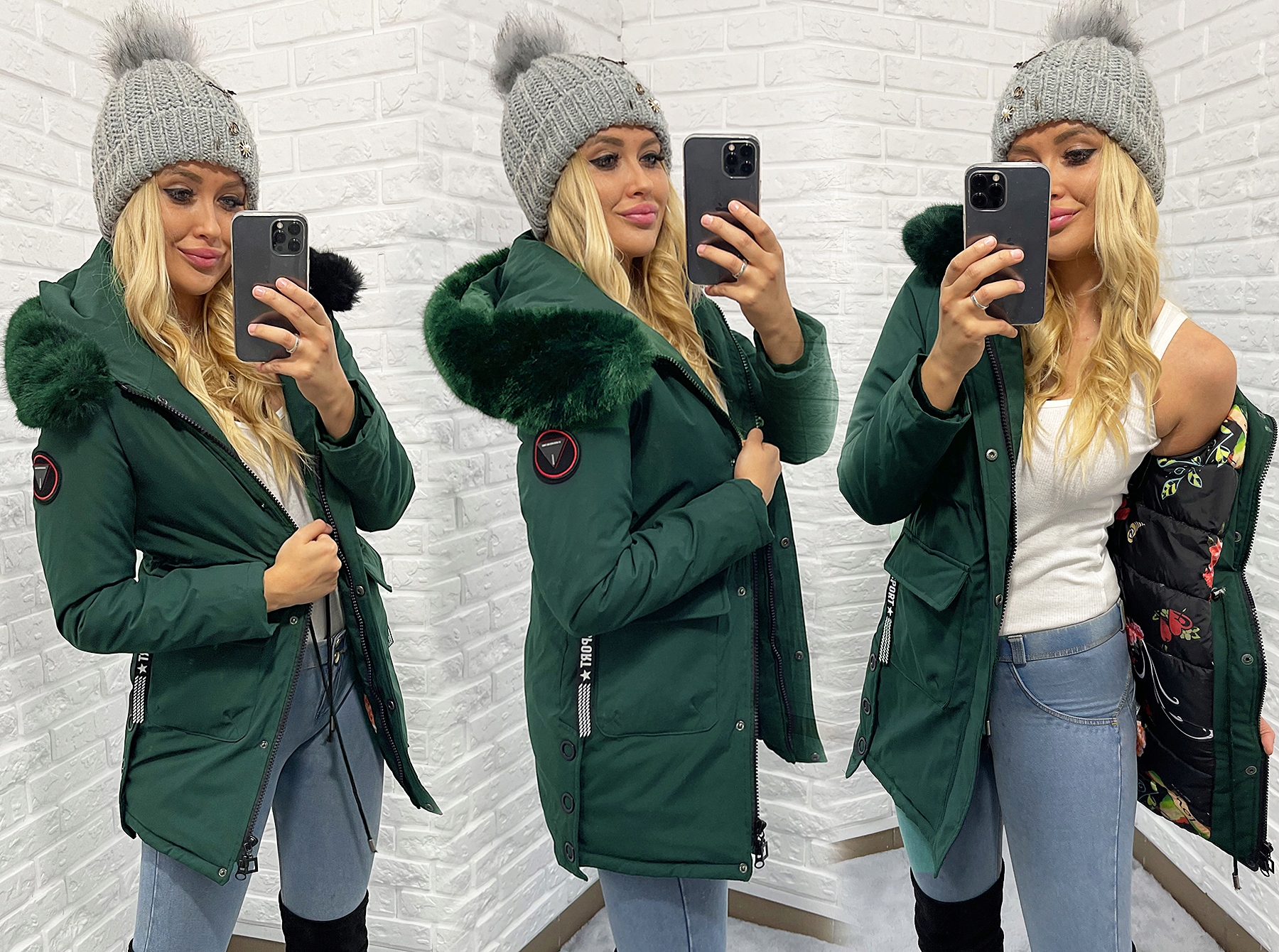 ZJAWISKOWA ZIMOWA PARKA KURTKA CIEPŁA KAPTUR XXL Kaptur z kapturem