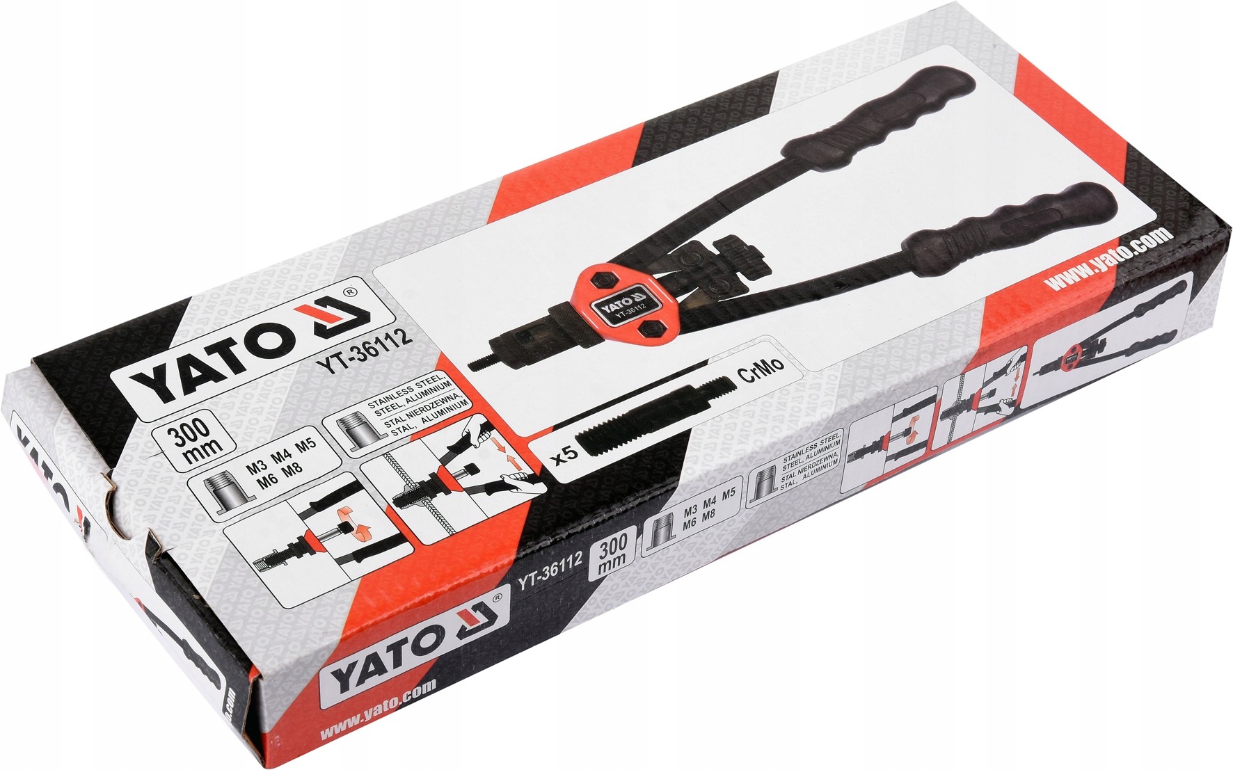 YATO NITOWNICA RĘCZNA DO NITONAKRĘTEK M3-M8 YT-361 Kod producenta YT-36112