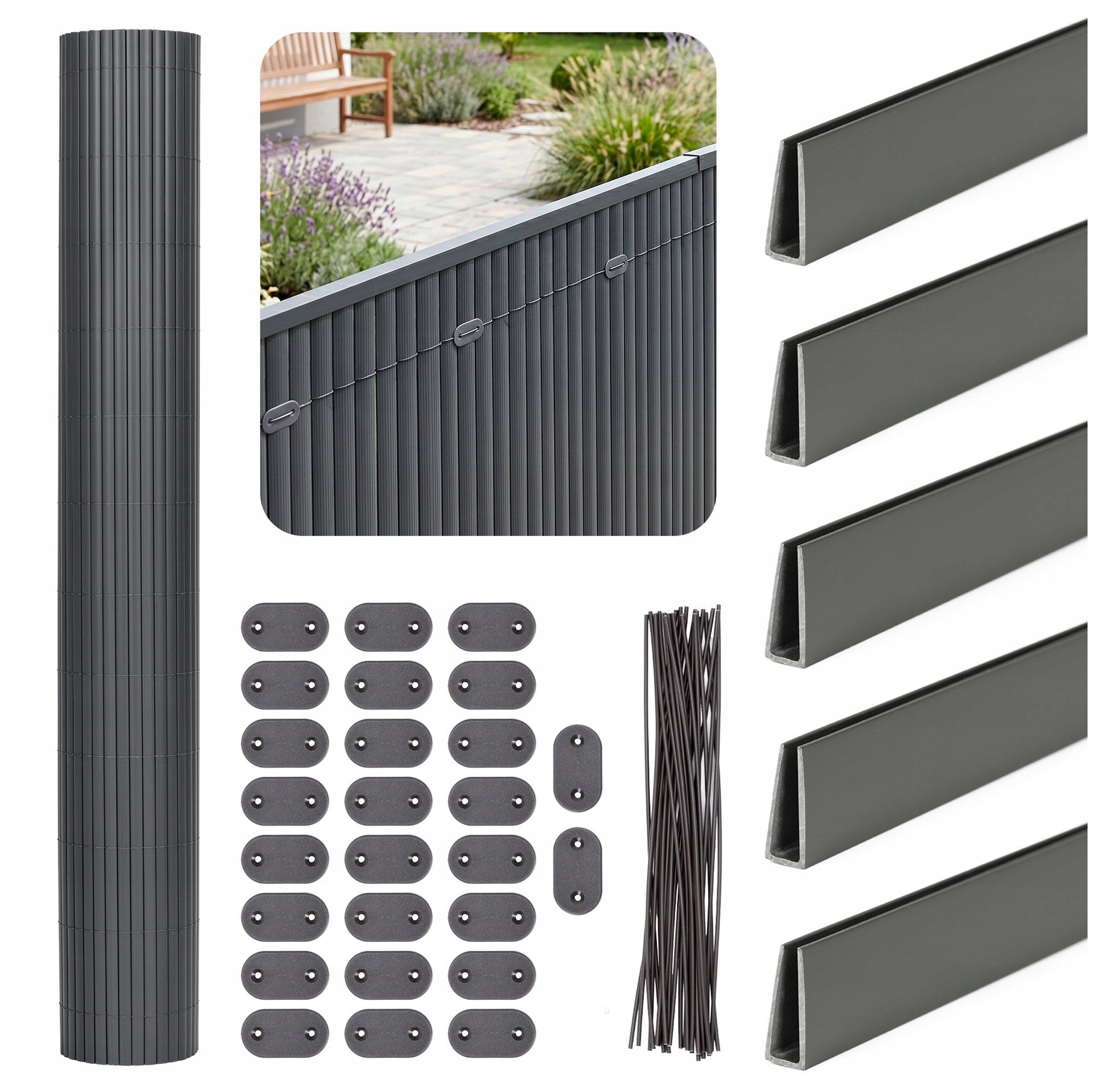 Pvc Kryt 120x500 Maskovací Podložka Balkon Terasa Oplocení Upevnění Profil