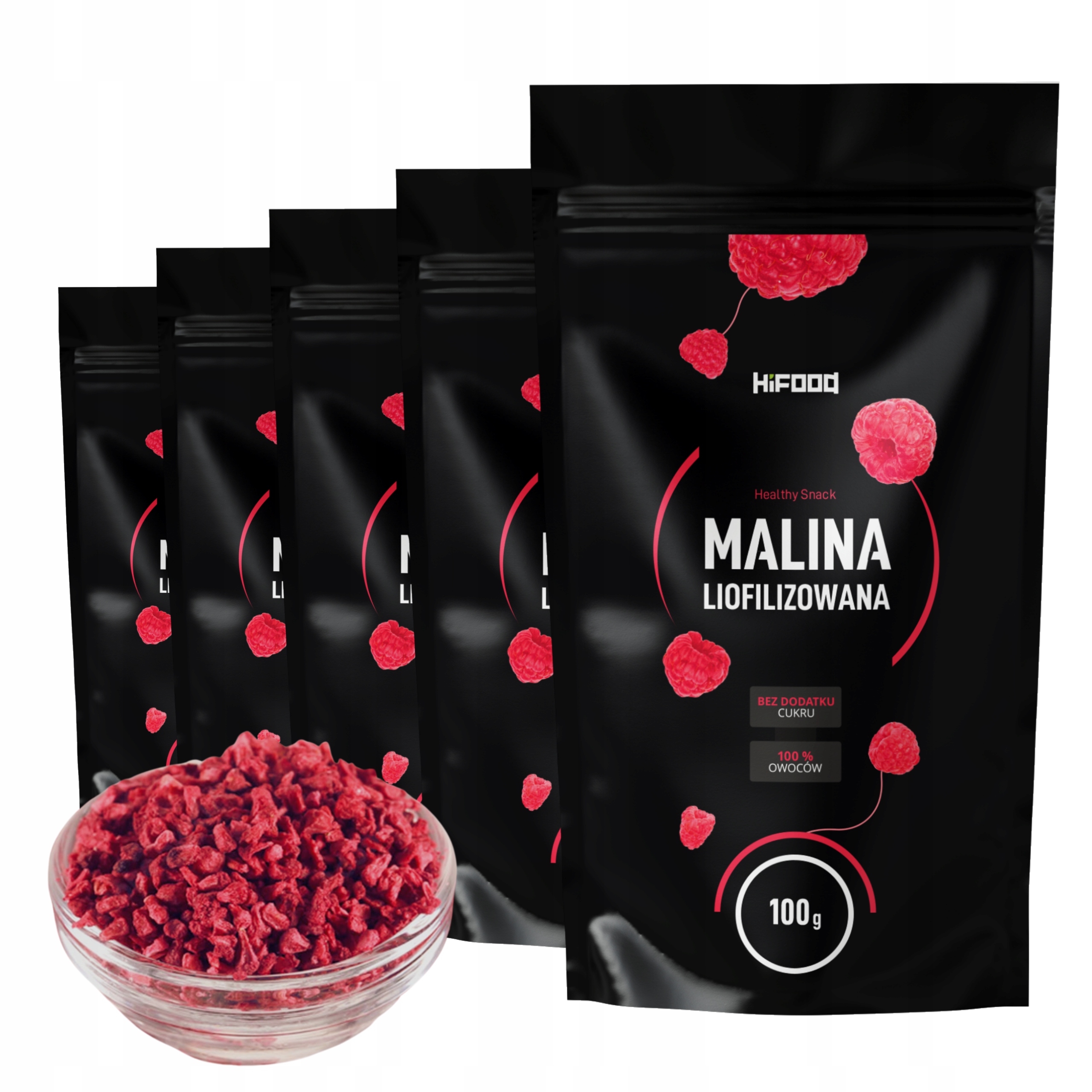 Malina Liofilizowana Grys 100g z Polskiej Maliny HiFOOD Premium