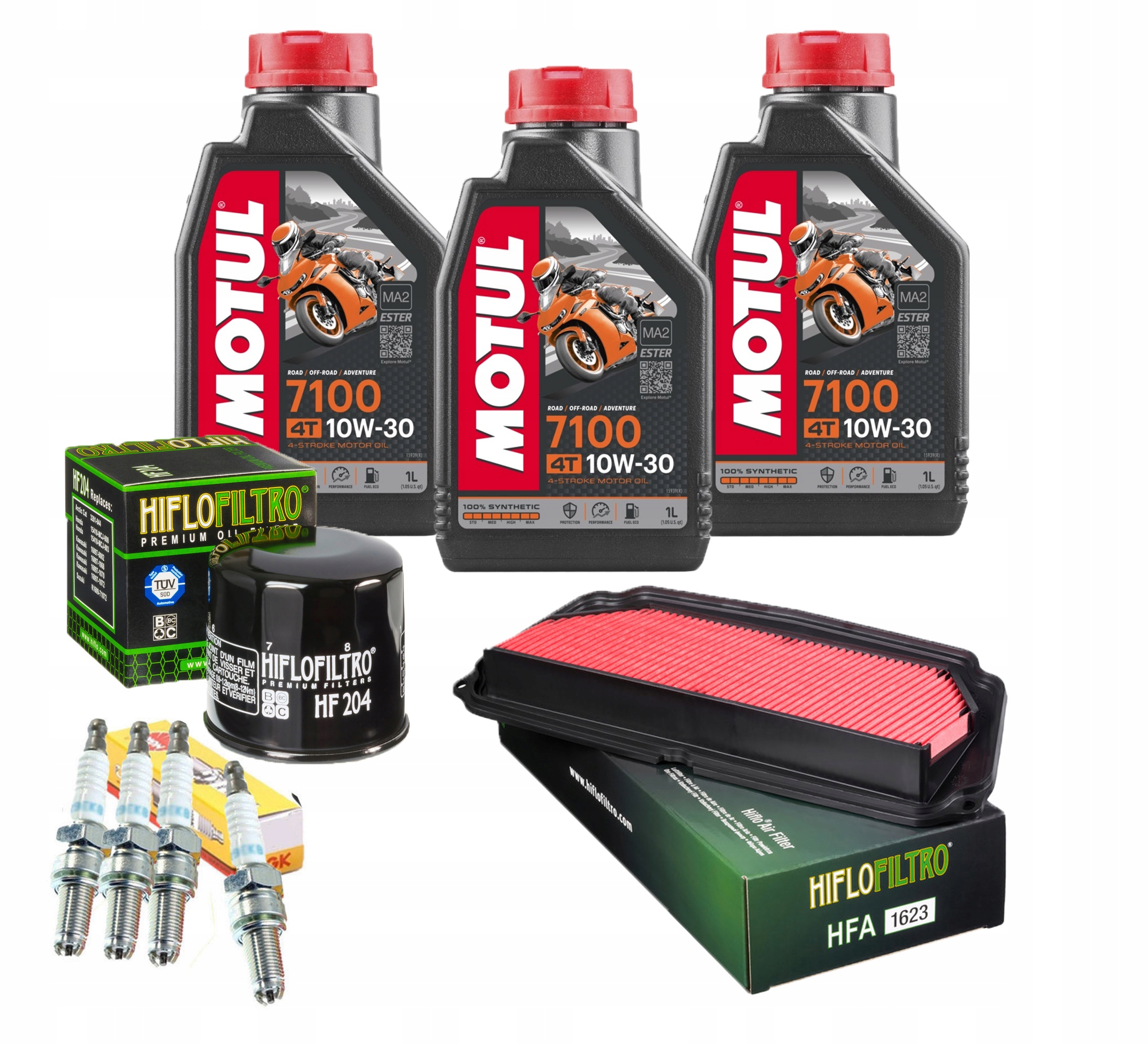 Filtr HONDA CB 650 R Olej Motul 7100 10W30 Swiece