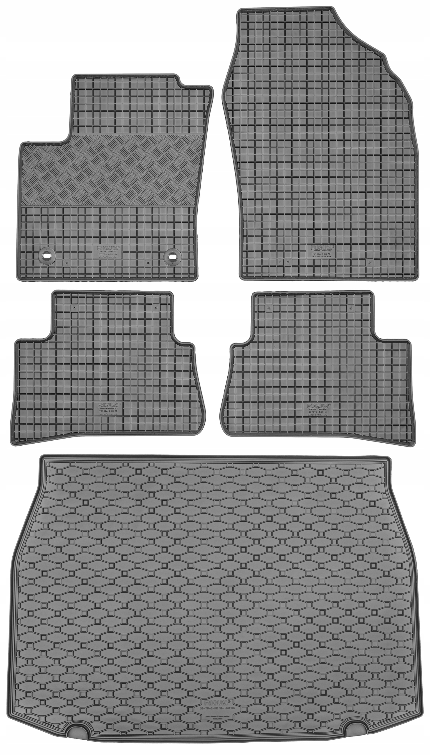 Toyota C-hr Crossover od roku 01.2017 Sada Koberčeky batožinový priestor