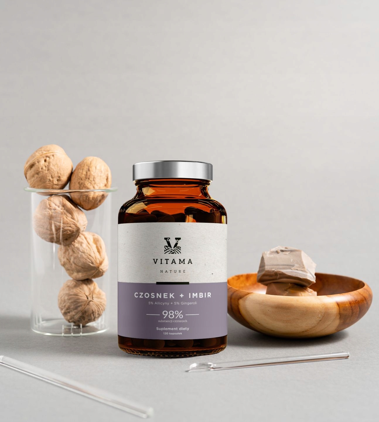 Vitama Nature česnako ir imbiero ekstraktas 840 mg, 120 kapsulių - nuotrauka 12