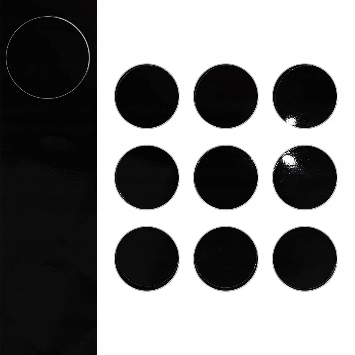 

Zaślepki Samoprzylepne Czarny Połysk fi20 9 Sztuk