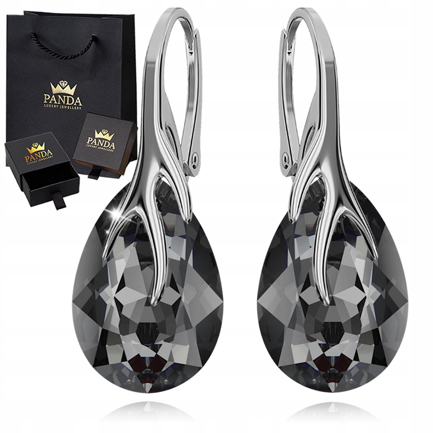 Stříbrné Náušnice Kapky Krystaly Dárek pro dívku a ženu 925