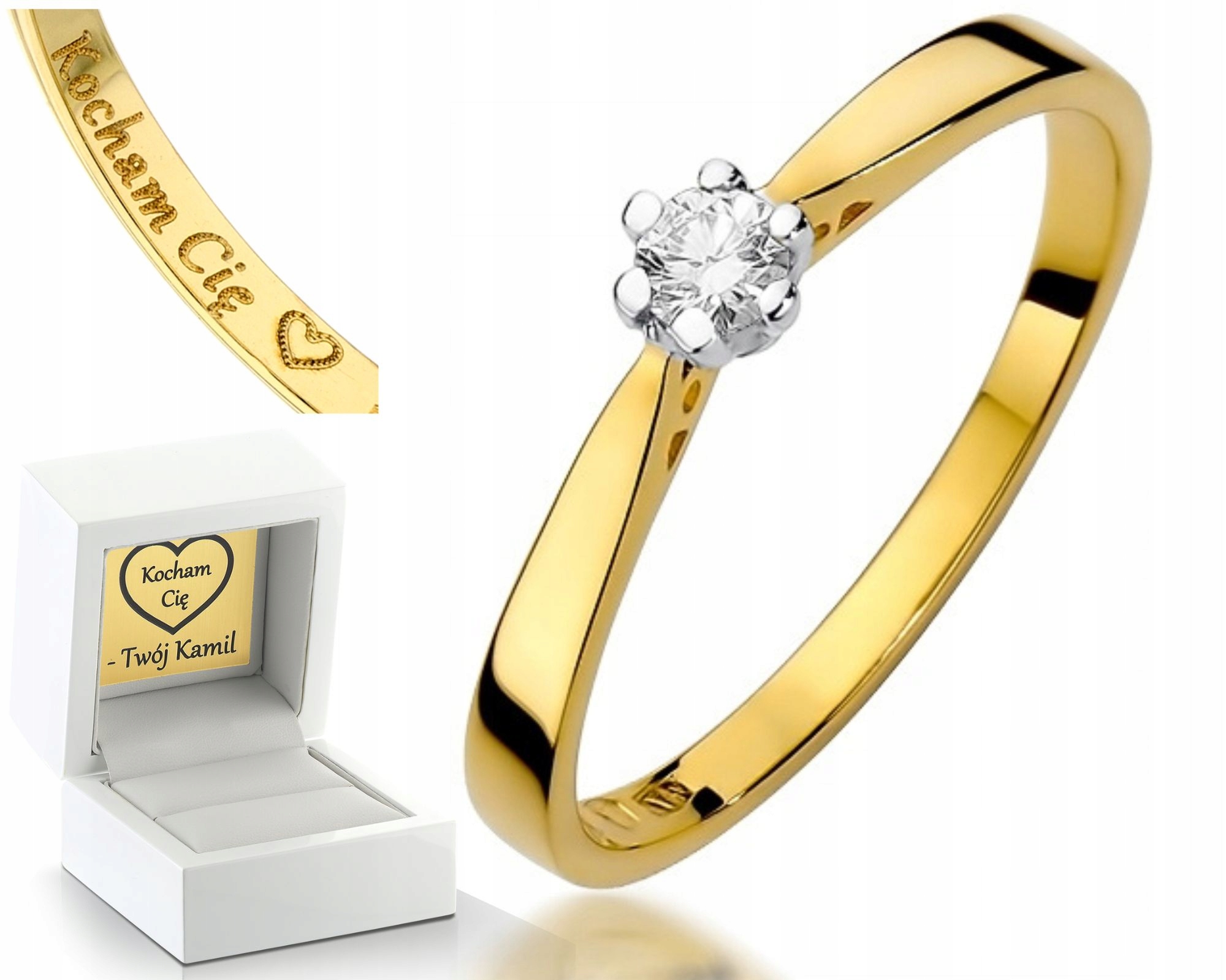 Zlatý Prstýnek S Briliantem 585 Gravírování Bonus