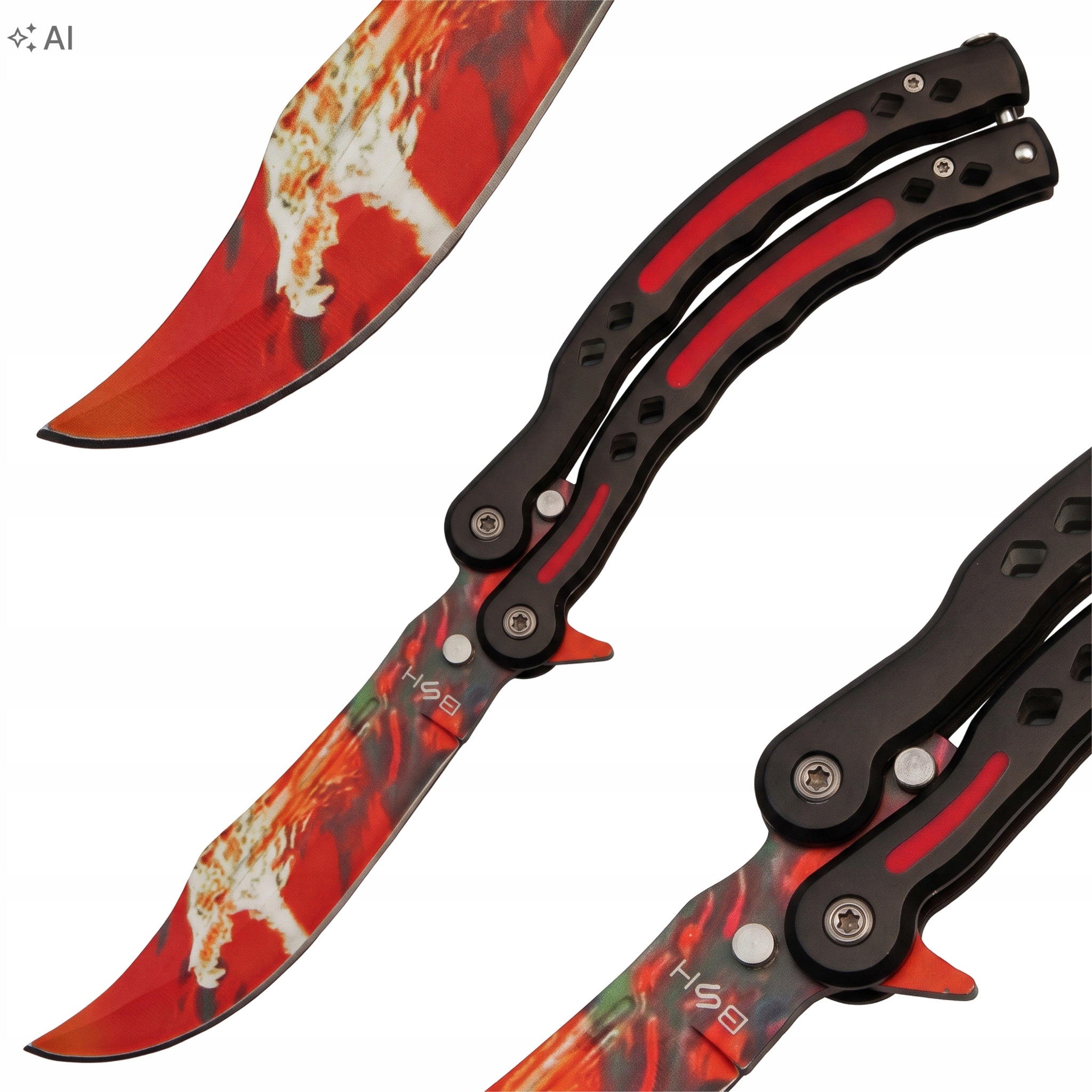 Bsh Nóż Motylkowy Treningowy Balisong Motylek Dragon Fire Csgo N451F