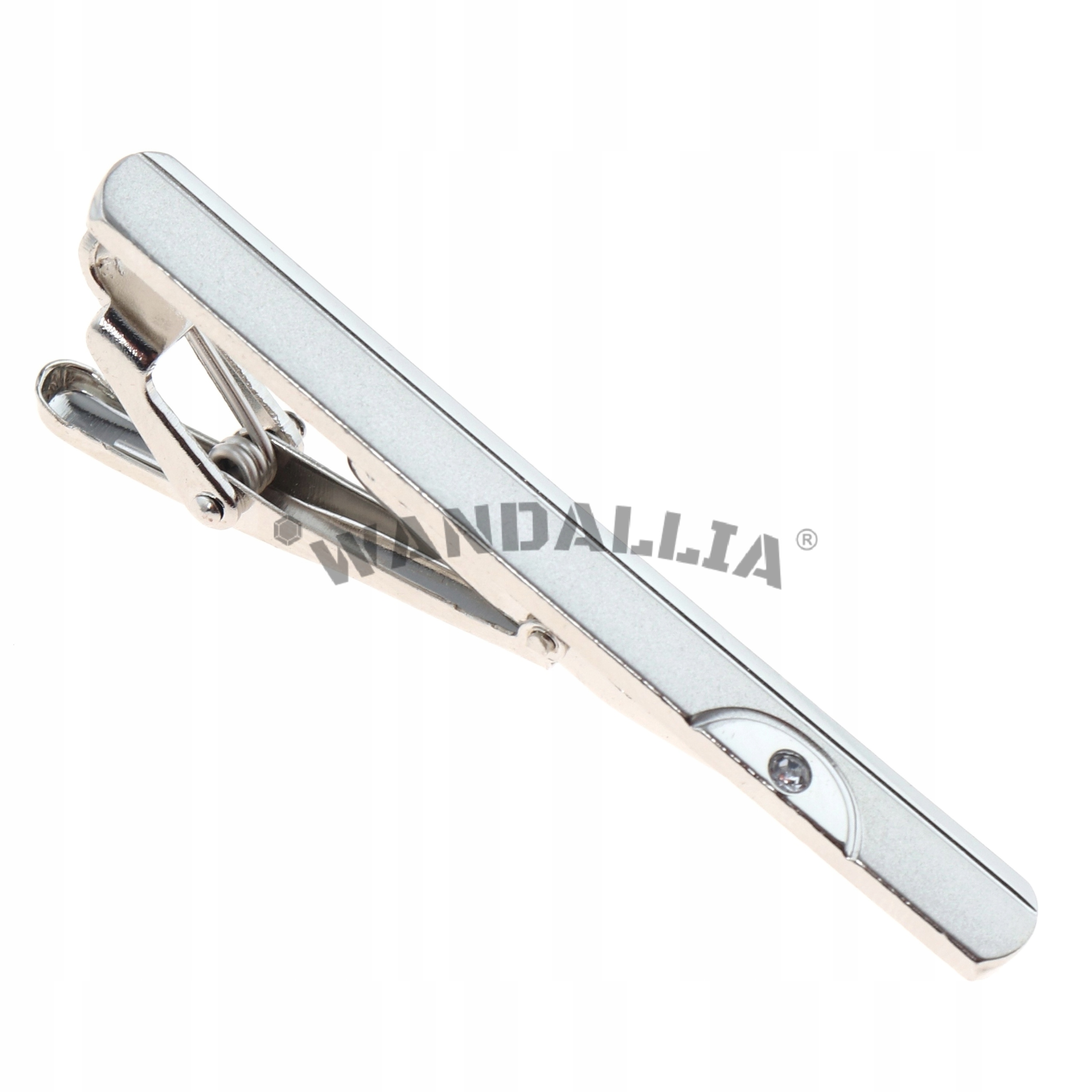 WANDALLIA Spinka do Krawata SP-KR-56 Klasyczna Srebrna dł.6cm Marka Wandallia