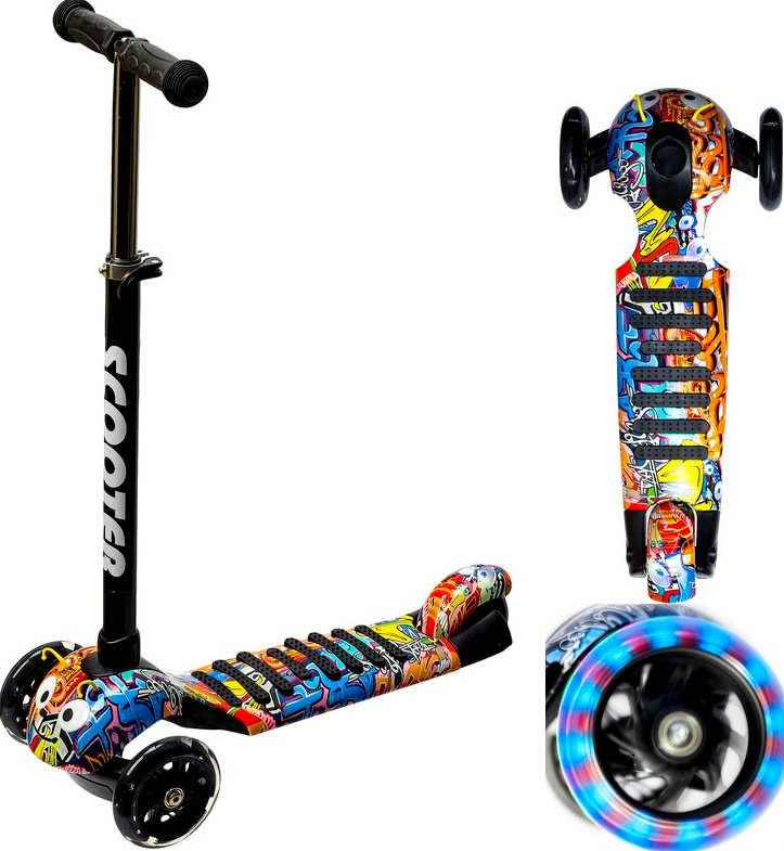 Hulajnoga Trójkołowa Balansowa Dla Dzieci z Czółenkami Koła Led Składana 50