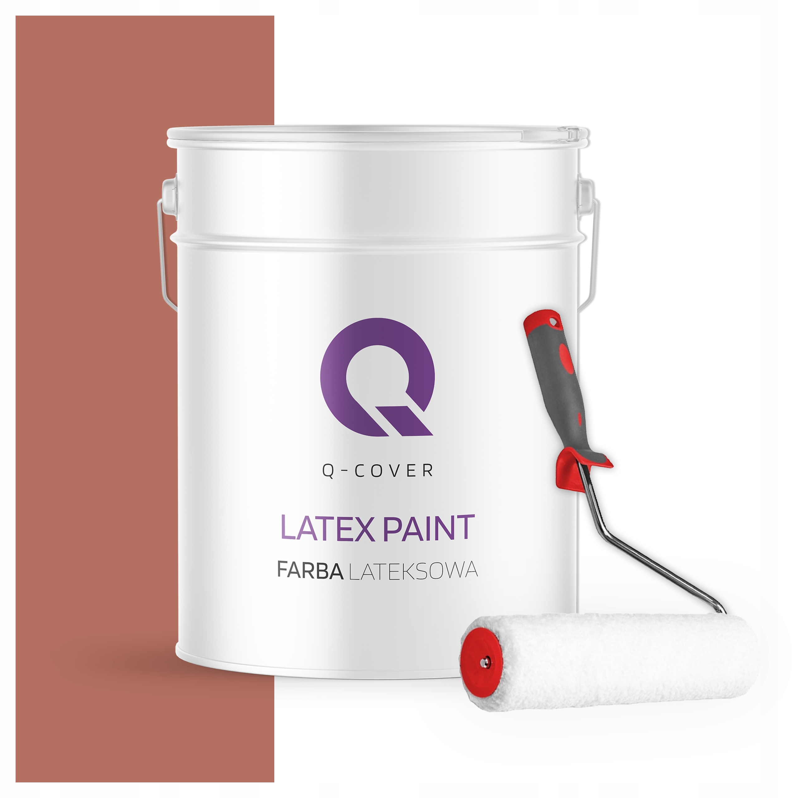 Latexová farba na steny stropov Hlboká matná 10L Tehlová H4728 valček