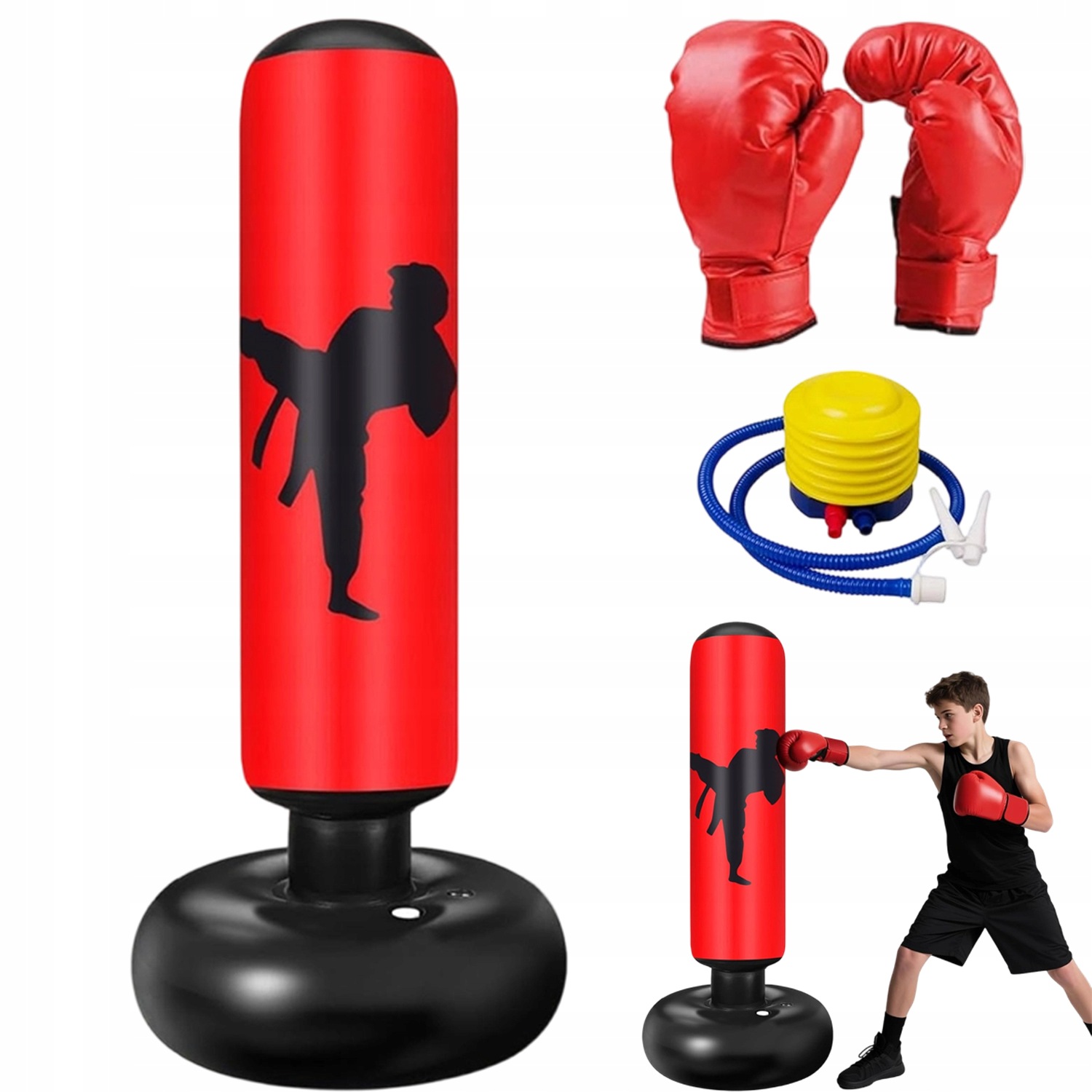 Nafukovací Boxovací Pytel Pro Děti, Rukavice, Pumpa, Stabilní Základna