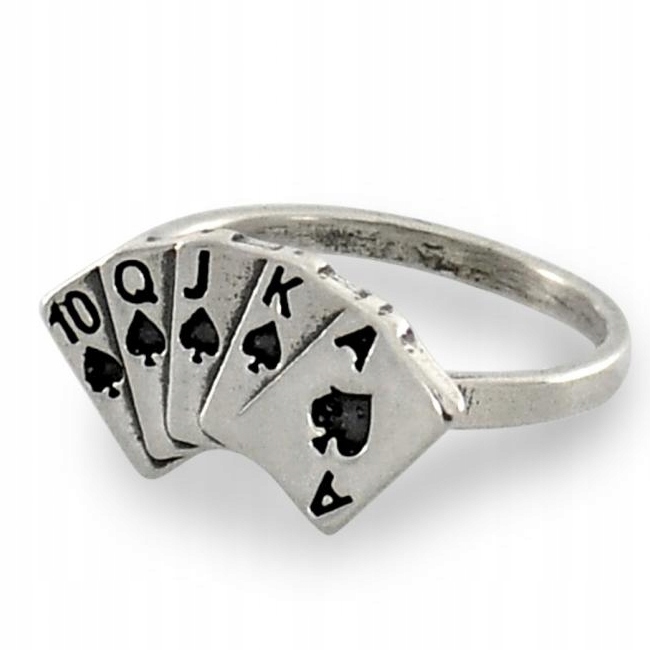 Nápadný Stříbrný Prstýnek Balíček Karet Ryzost 925