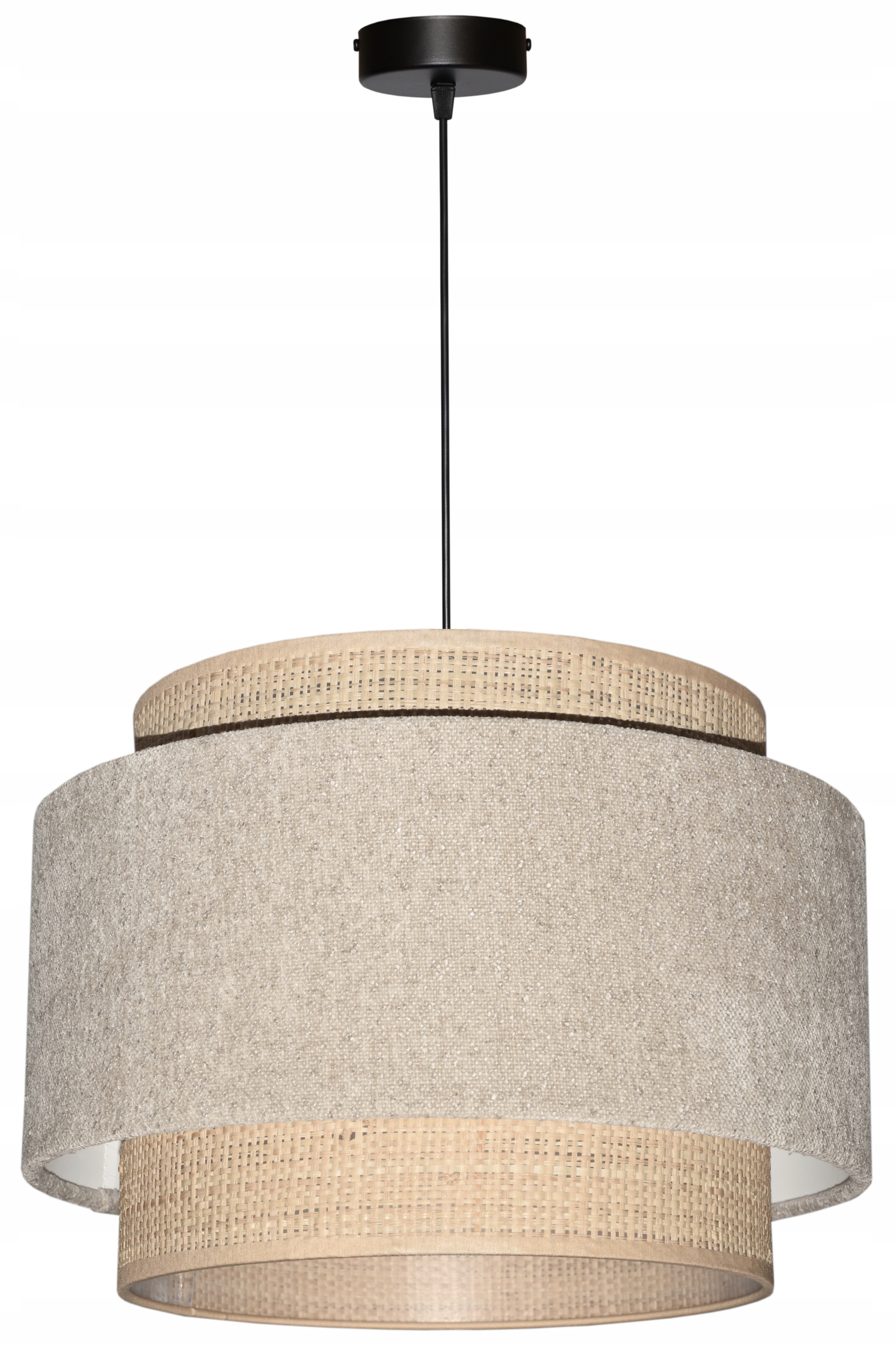 Závěsná stropní lampa Abażur 45/30 E27 Béžová Boucle Venosa Rafia Ratan Boho