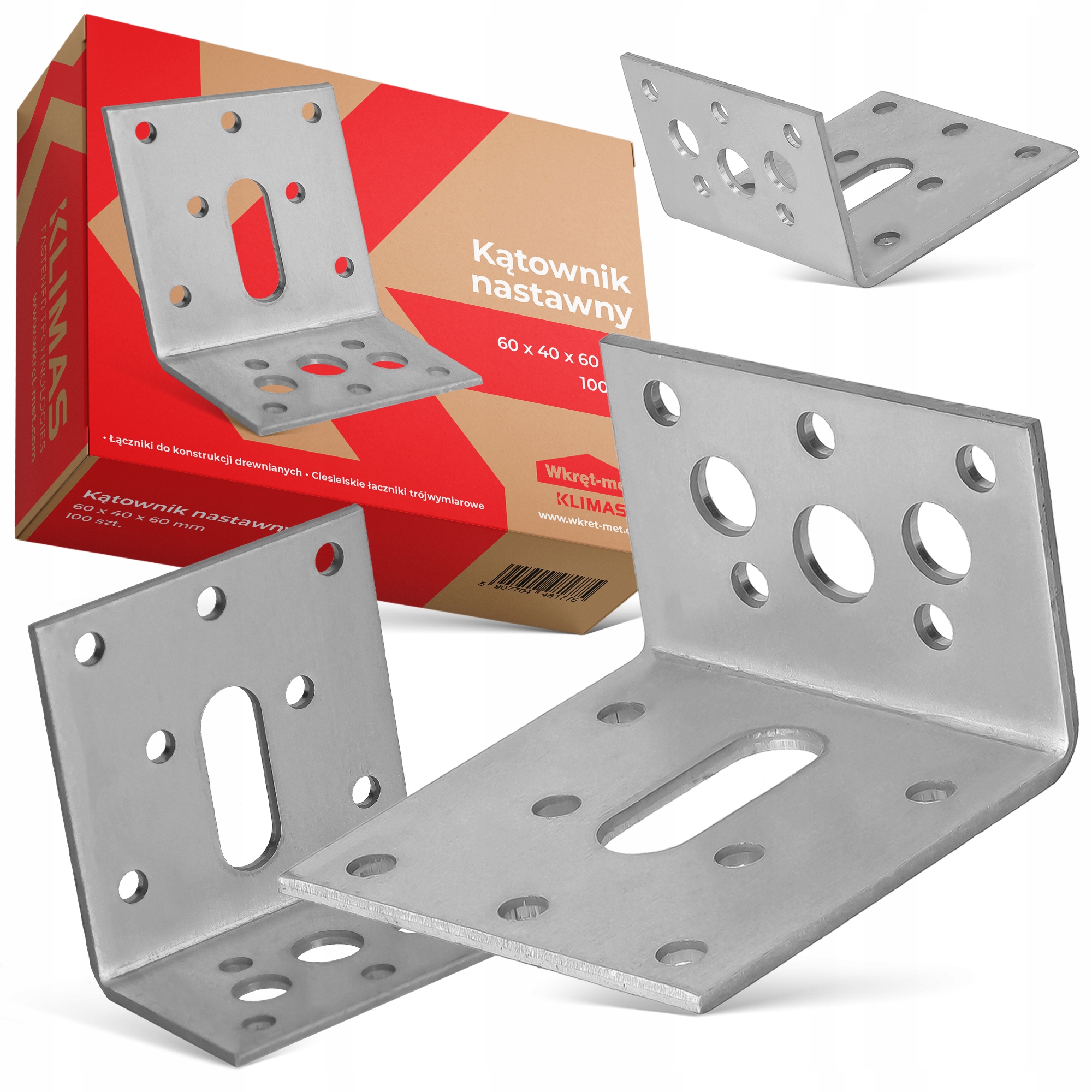 100 x Tesársky Uholník Nastaviteľný 60x40x60 Uhlová Spojka Drevo Oc 1K