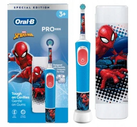 Elektryczna szczoteczka do zębów Oral-B Pro Kids 3+ Spider-Man Etui