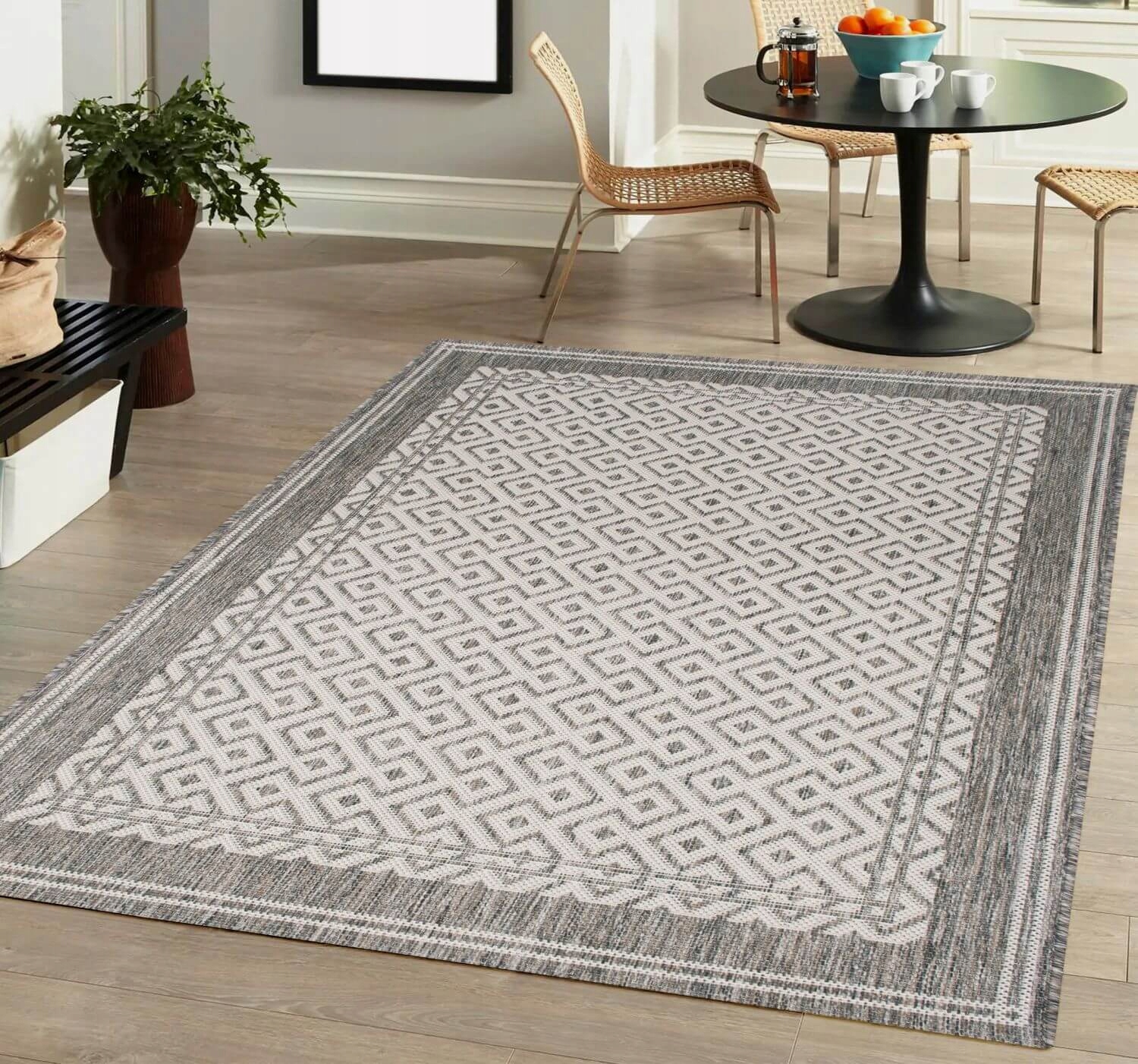 DYWAN ZEWNĘTRZNY TARASOWY OGRODOWY NA TARAS BALKON SZNURKOWY MATA 60X100 Kolor szary