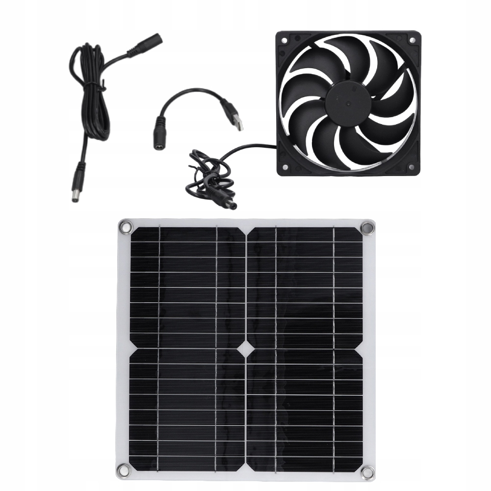 Ventilátor 12 V Solární Panel 12 W Usb