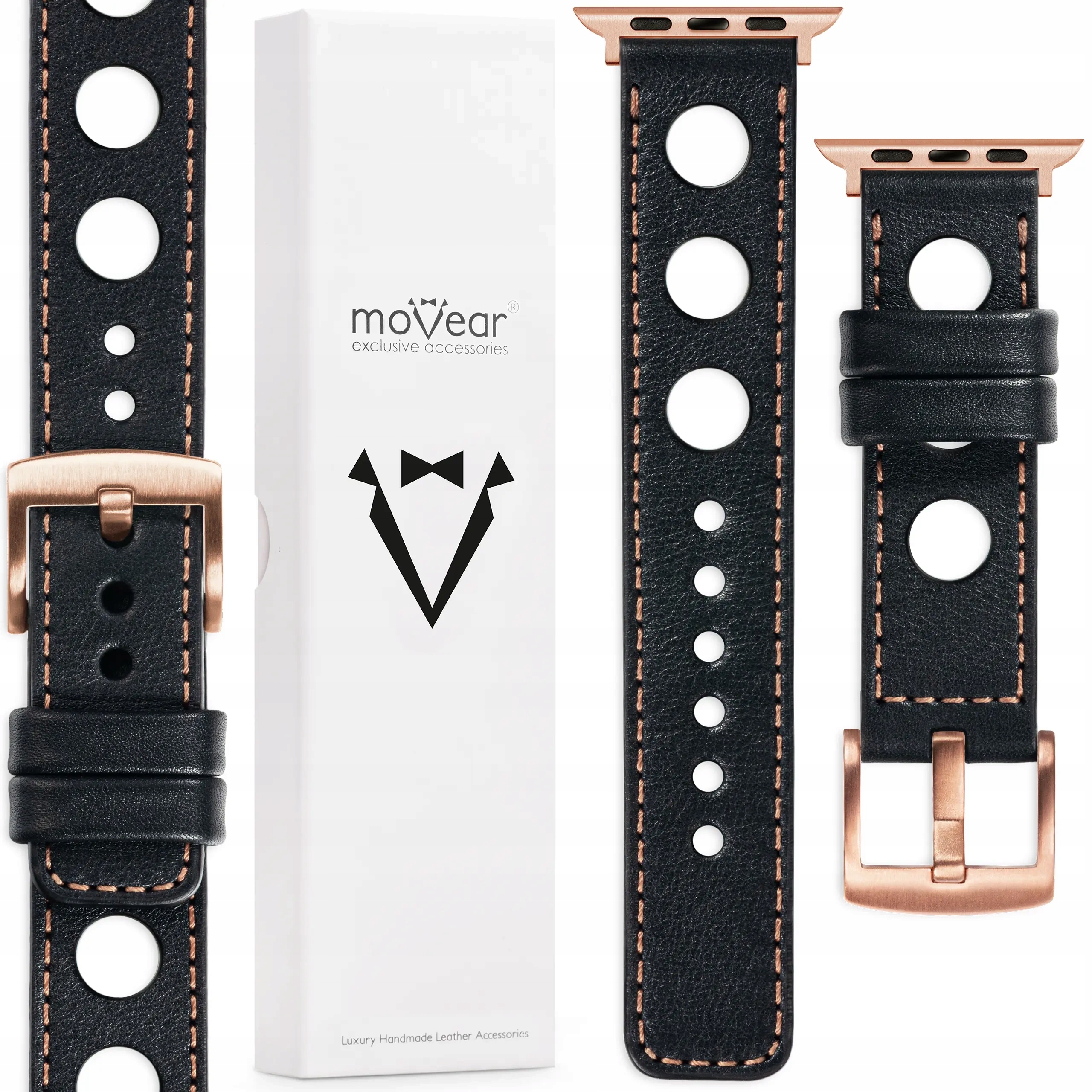 Kožený řemínek pro Apple Watch Ultra 10 9 8 7 6 5 Se Premium Movear