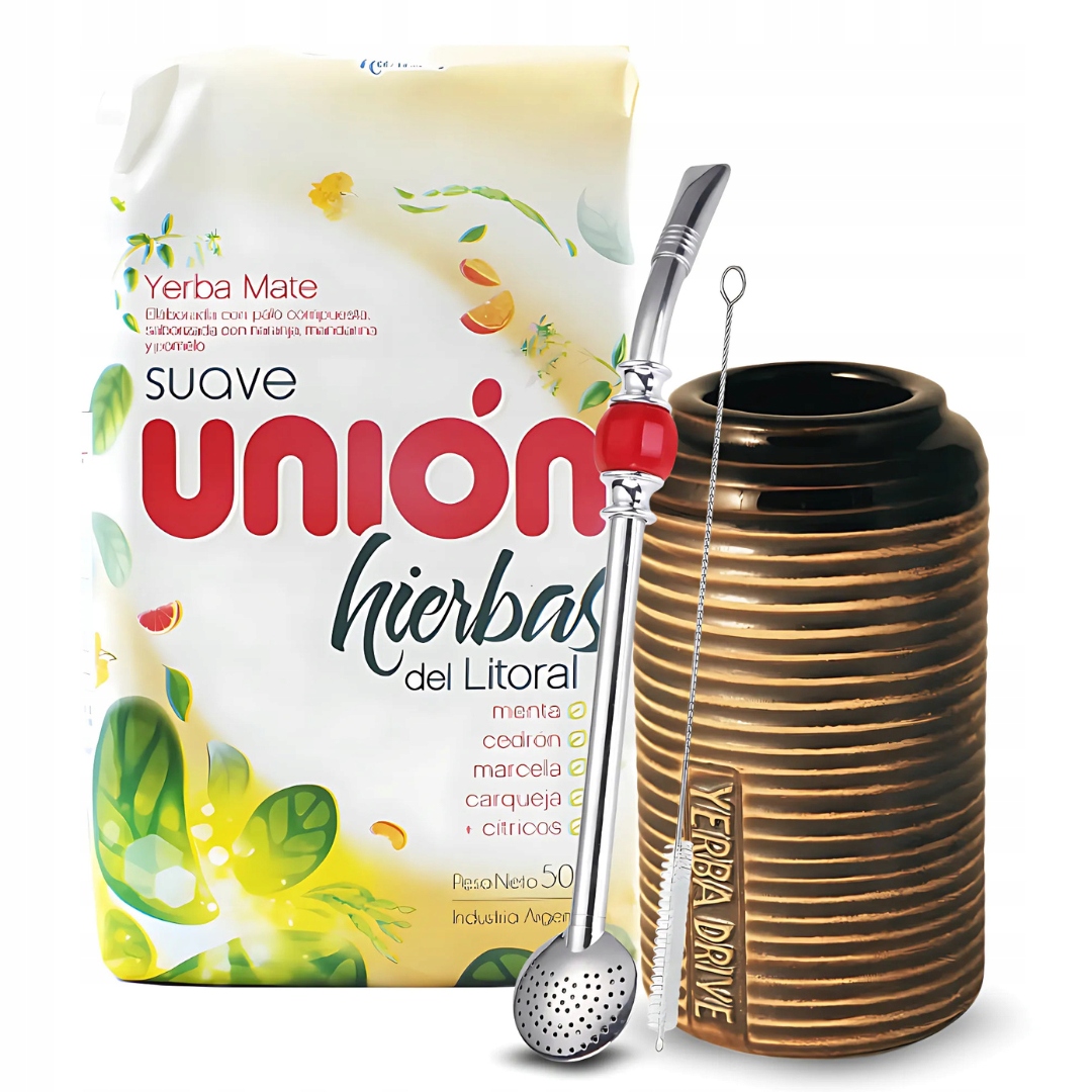 Startovací Sada pro Yerba Mate Union Hierbas Litoral Matero Drive Bombilla